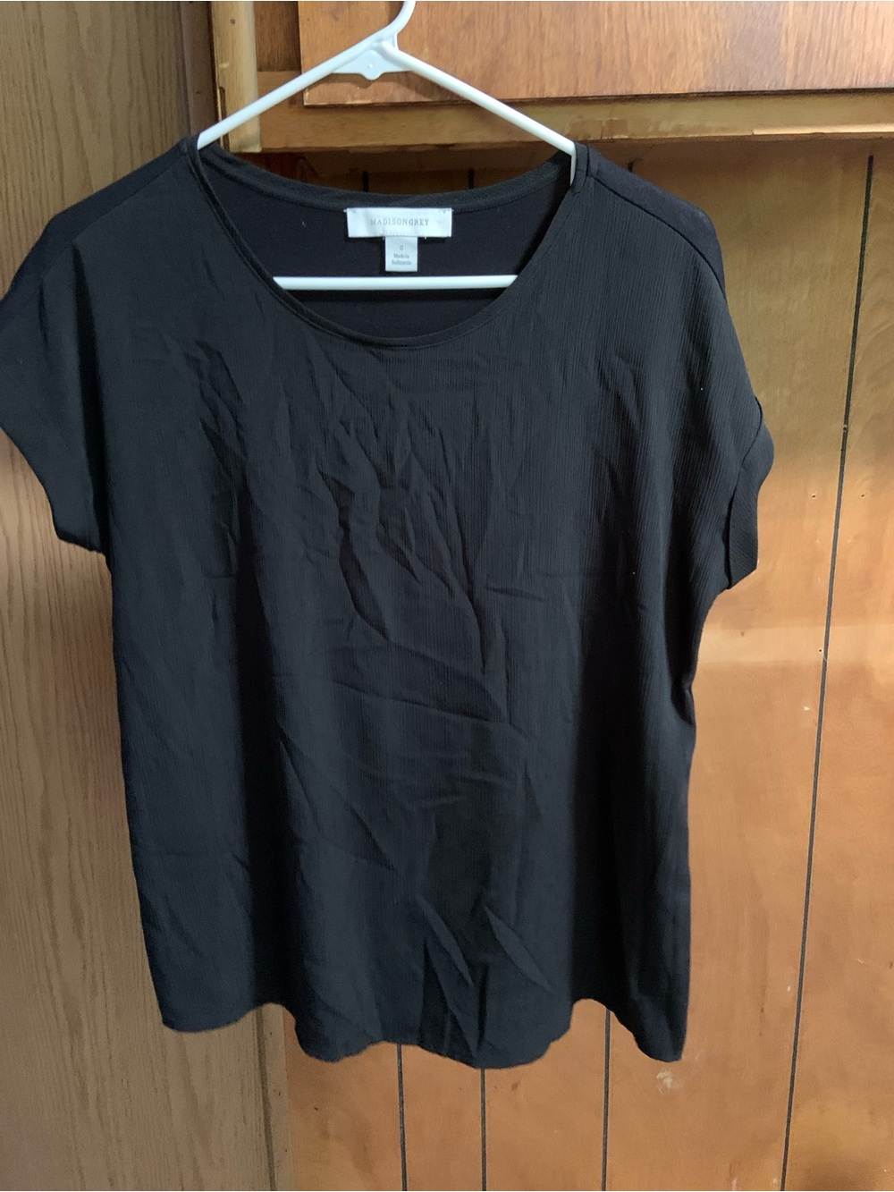 Madison Black Short-Sleeve Crewneck Tee